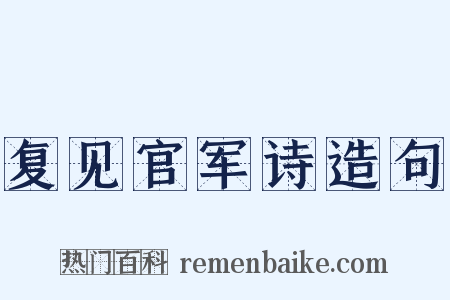 复见官军诗造句是什么意思的图片